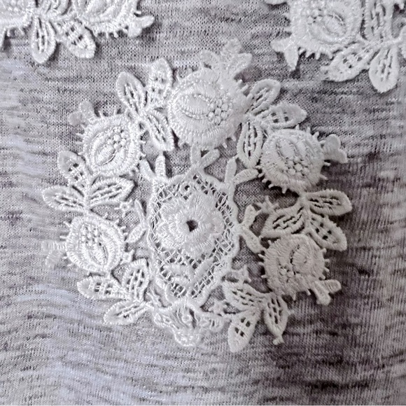 Sundance Oatmeal Lace Applique Linen Letty Shirt Silver Thread Seaming Summer - Picture 11 of 12